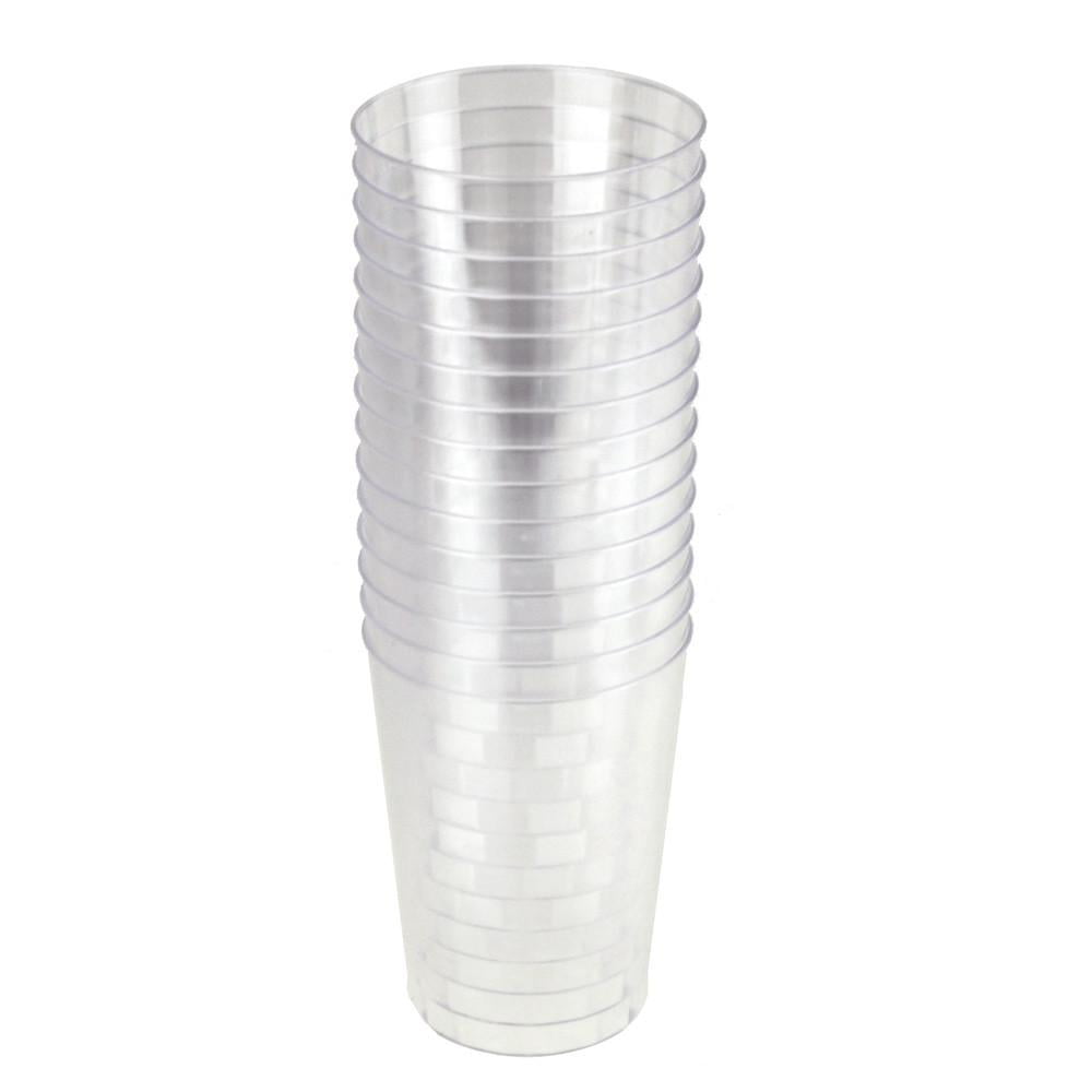 Clear Plastic Cups Tumbler 10 oz, 3-Inch, 15-Piece - Walmart.com
