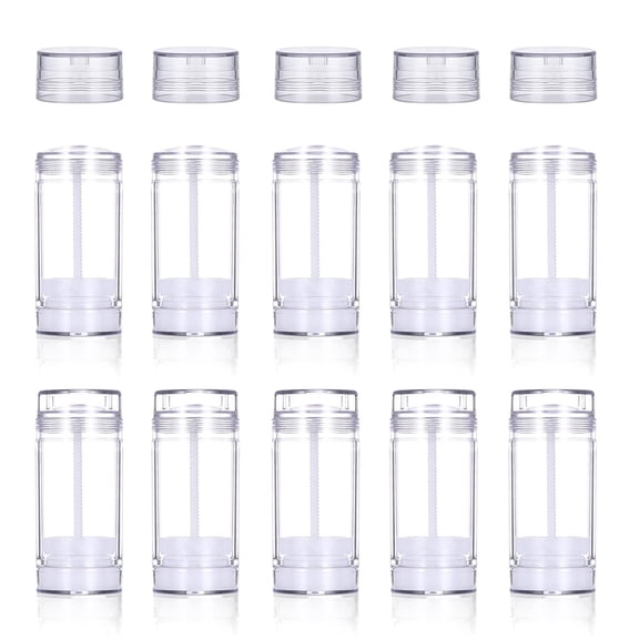 Clear Plastic Deodorant Containers 10 Pcs 20ml Empty Twist Up Refillable Tube (1.2"x2.5" )