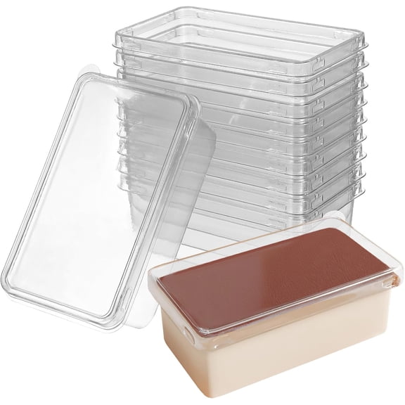 Clear Plastic Dessert Containers with Lids for Cakes and Pastries, 10 Pack Stackable Boxes