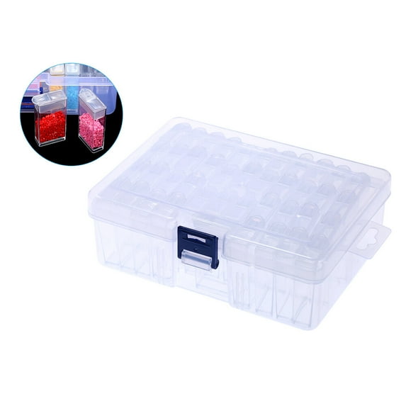 Clear Plastic Diamond Storage Box 42 Pack Transparent Diamond Embroidery Painting Accessory Tool Drill Jewelry Beads Container Case Organizer Holder