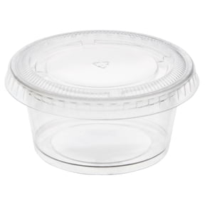 Clear Plastic Disposable Gelatin Shot Cups with Lids, 2 fl oz, 25ct