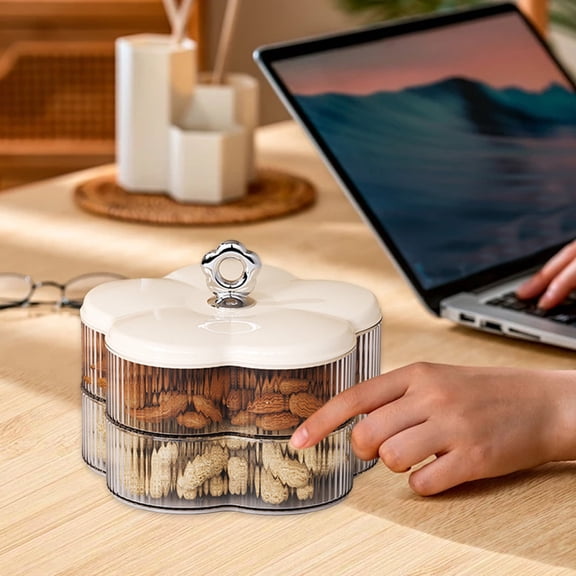 Clear Plastic Divided Serving Tray With Lid Snack Organizer for Nuts Candy and Crackers