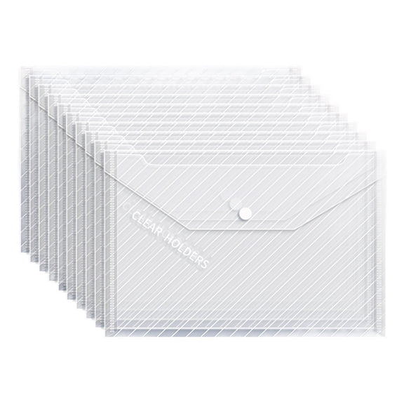 Clear Plastic Document Envelope Waterproof File Organizers For Office Professionals Holds 100 Pages Snap Edge Portable 50g