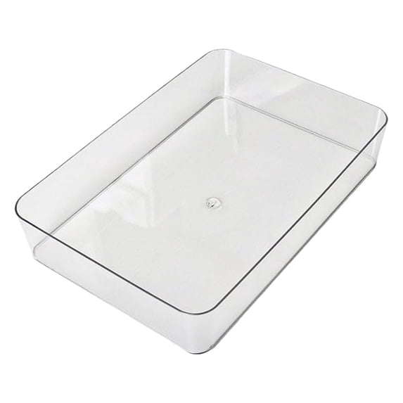 Clear Drawer Organizer Tray, Stackable PP Vanity Storage Bin, Versatile Divider Tray, Transparent Organizer for Makeup, Jewelry, Kitchen Utensils, Stationery and Bathroom Drawer Organization