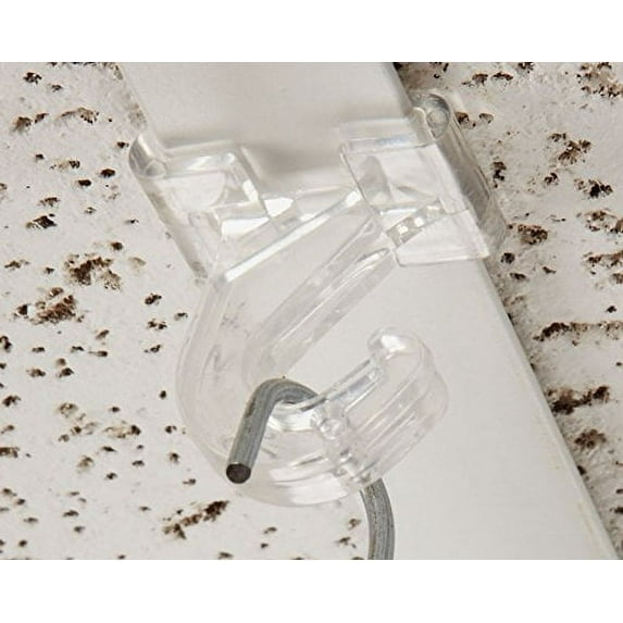 Clear Plastic Drop Ceiling Hooks with Hinge - One Piece Grid Ceiling Hangers - 100 Pieces
