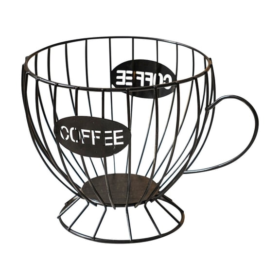 Clear Plasticï¼›Elegant Coffee Cup Wire Basket for Kitchen Countertop Perfect for Storing Fruits; Snacks; and More Durable Metal DesignPlastic Storageï¼›Storage Binï¼›