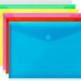 thumbnail image 1 of Clear Plastic Envelopes - 6 Pack Poly Plastic Envelope Folders with Closure A4 Letter Size Waterproof Reusable, 1 of 6