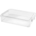 Clear Plastic File Box, Portable Stackable Storage Bin with Handles for ...