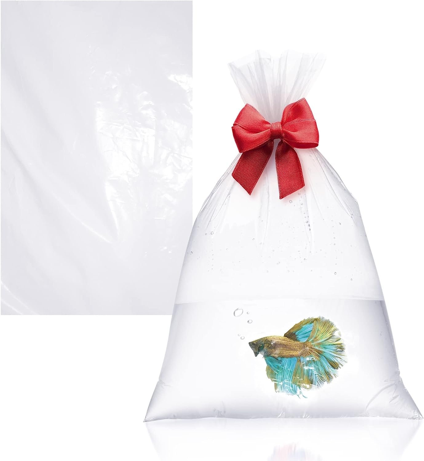 Clear Plastic Fish Bags 9 x 15 Inch. Pack of 100 Large Fish Bags for