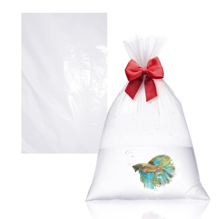 fish福袋　FL clear Clear Plastic Fish Bags for Live Fish, 9 x 18 Inch. Pack of