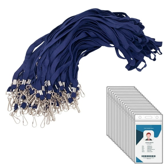 Clear Plastic & Flat Neck Lanyards with Swivel Hook - Durable ID Card Holders for Nurses, Teachers, Office Professionals - Professional Name Tags Supplies, Lanyards for Id Badges, 10/25/50/100/150pcs
