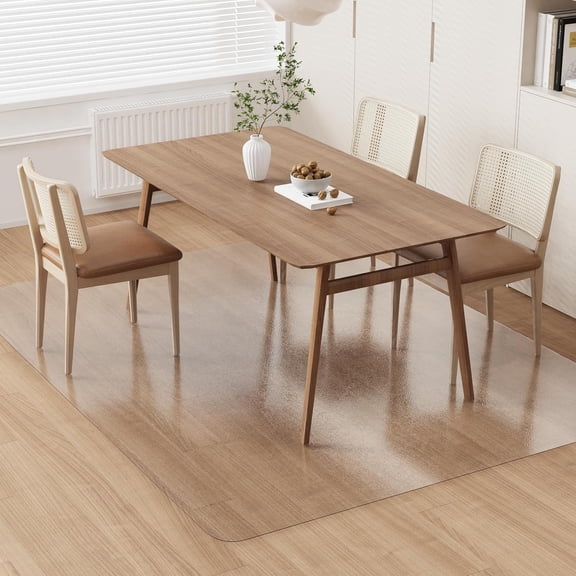 Clear Plastic Floor Mat 5'x7', Waterproof Non-Slip Vinyl Rug, Hard Floor Protector for Dining Room, Living Room, High Chair Use