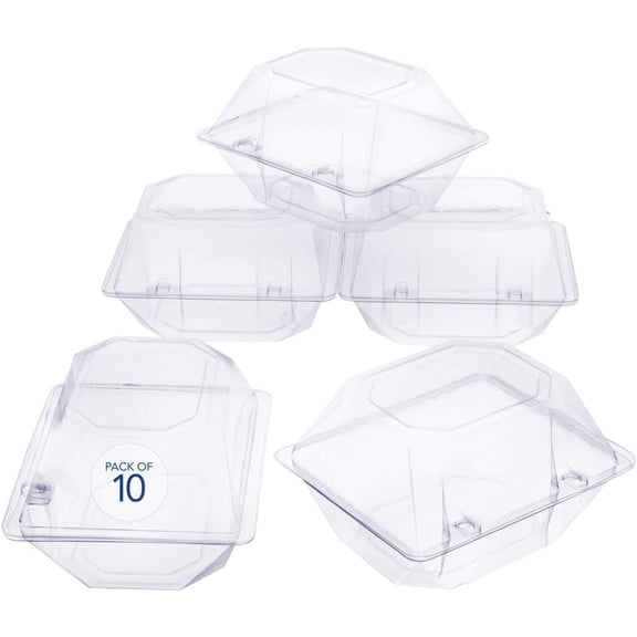 Clear Plastic Flower Box for Corsage, Boutonniere, Rose, Orchid Prom Wedding Craft Container 5x4x3-10 Pack