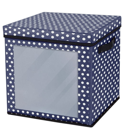 Clear Plastic；Foldable Fabric Storage Box with Lid and Transparent Window for Home Office Closet Organization and Easy AccessPlastic Storage；Storage Bin；