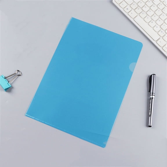 Clear Plastic Folders for Documents (1 Pack, Blue) - A5 Size Plastic File Folder Sleeves 6.29X8.85 - Durable & Tear-Resistant Poly Document Folder Jackets for Class Office & Home