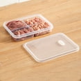 thumbnail image 1 of Clear Plastic Food Storage Container with Divided Compartments for Refrigerator Organization, 1 of 4