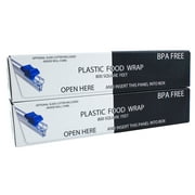 Clear Plastic Food Wrap, 1600 SQ. FT. BPA-Free, Optional Slider Cutter & Edge Blade