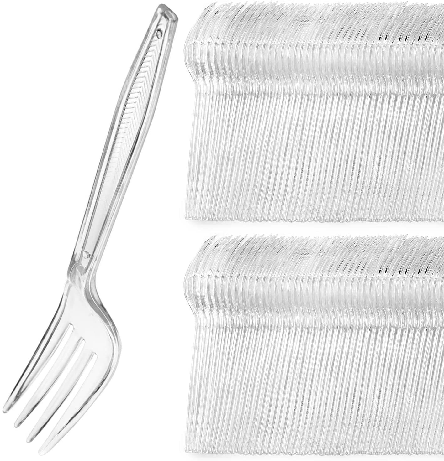 Clear Plastic Forks (100 Pack) Party Disposable Forks Heavyweight