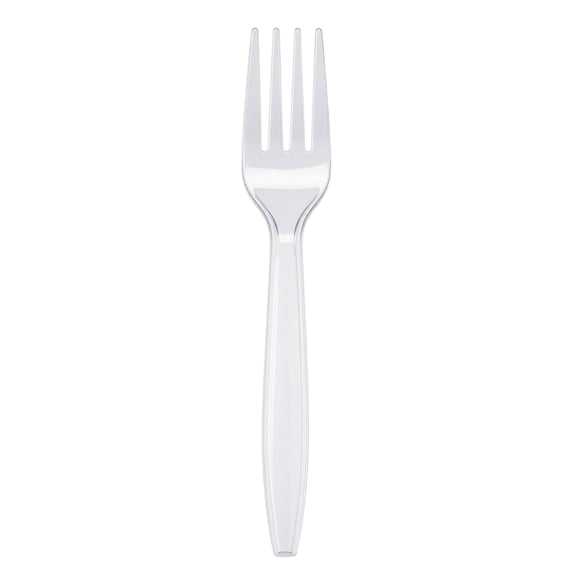 Clear Plastic Forks Heavy Duty | Bulk Disposable Plastic Utensils for Parties Weddings Gatherings 100 Pack