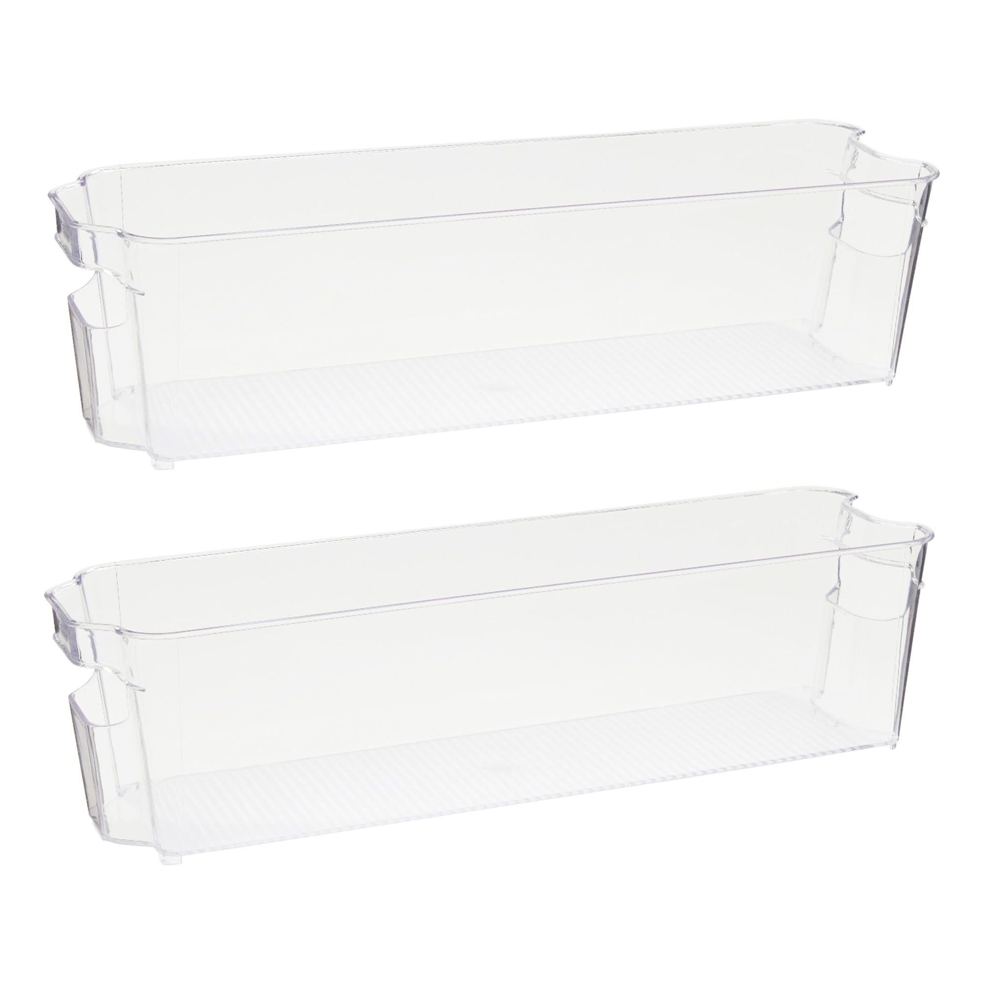Clear Plastic Freezer Organizers, Breastmilk Storage Containers (14.5 x 4 x 3.75 In, 2 Pack)