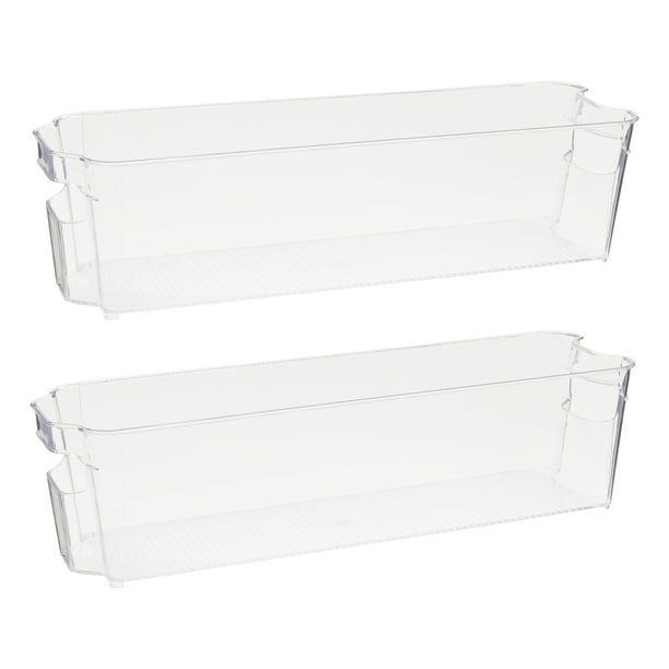Clear Plastic Freezer Organizers, Breastmilk Storage Containers (14.5 x 4 x 3.75 In, 2 Pack