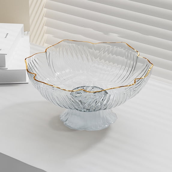 Clear Plastic Fruit Tray 10x4.7x4.6in - Snack Serving Tray with Drainage & Non-Slip Base for Living Room Coffee Table Candy Storage