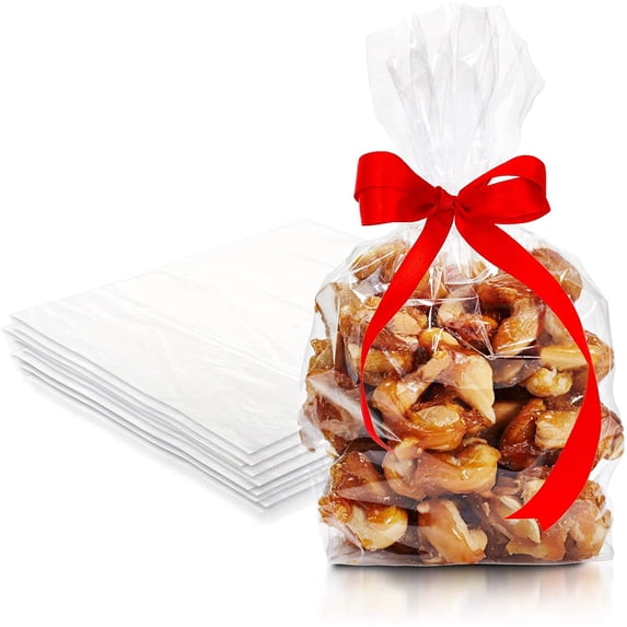 Clear Plastic Gift Bags for Favors, 1 mil 6 x 3 x 15, Pack of 100