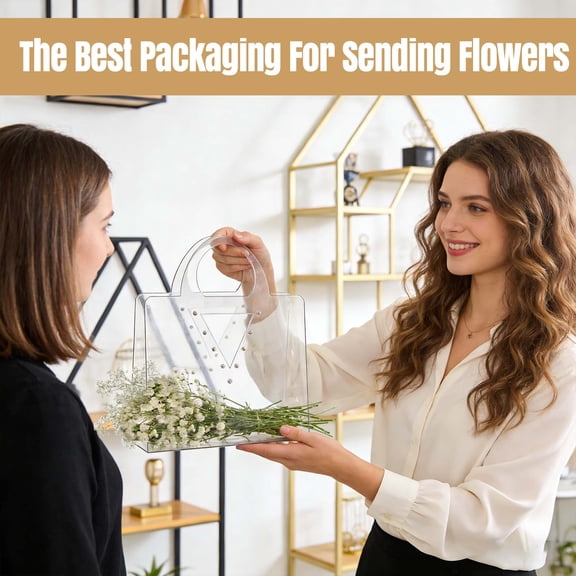 Clear Plastic Gift Bags with Handle Reusable Transparent Gift Wrap Bag for Shopping Retail Wedding Birthday D 13 In