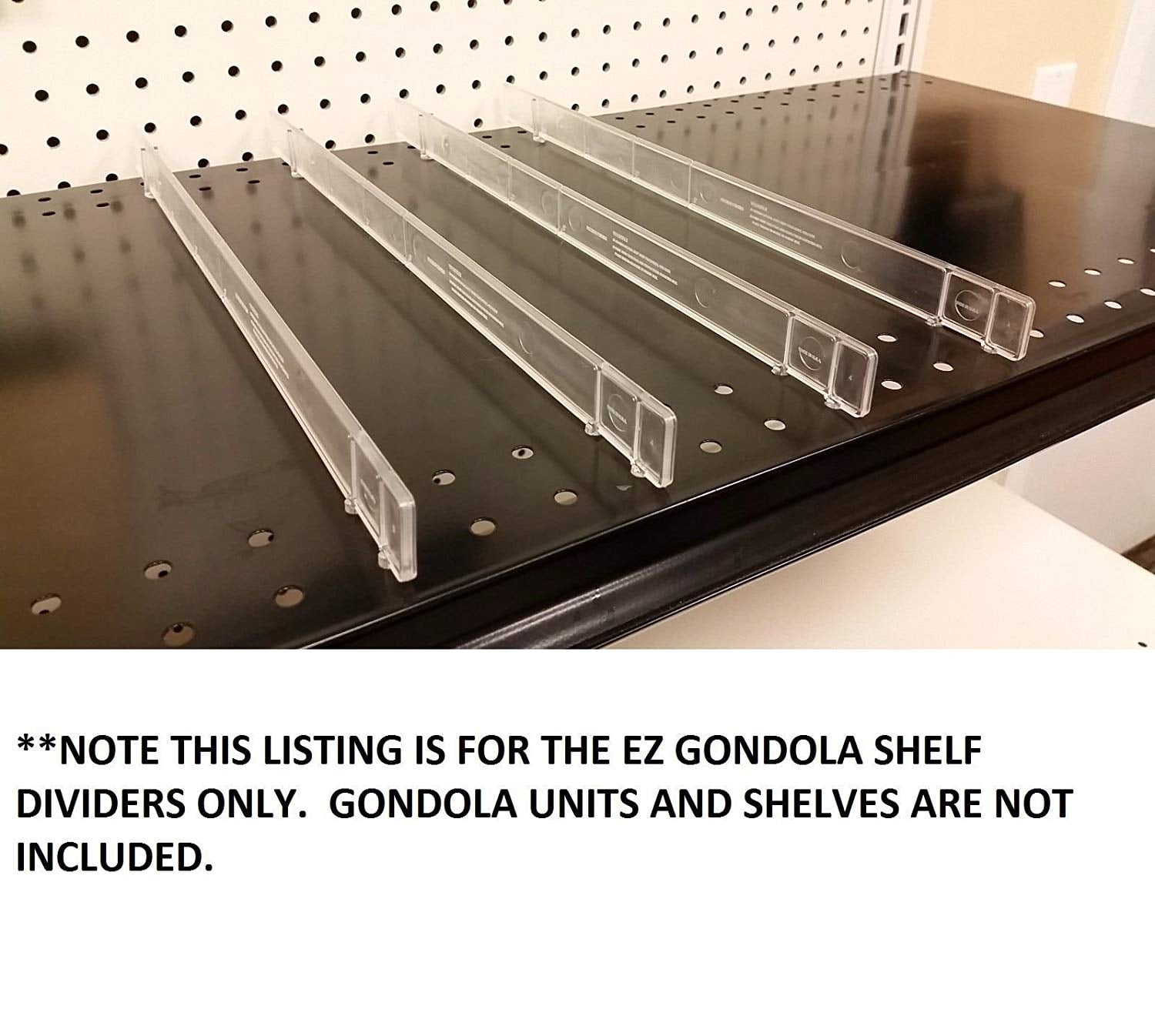 Acrylic Gondola Shelf Fence, Clear Plastic Shelf Dividers