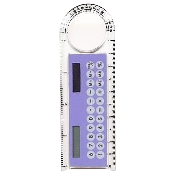 Clear Plastic Goniometer, Qyaukm Easy To Read Ruler with Mini Calculator for Office Classroom Craft