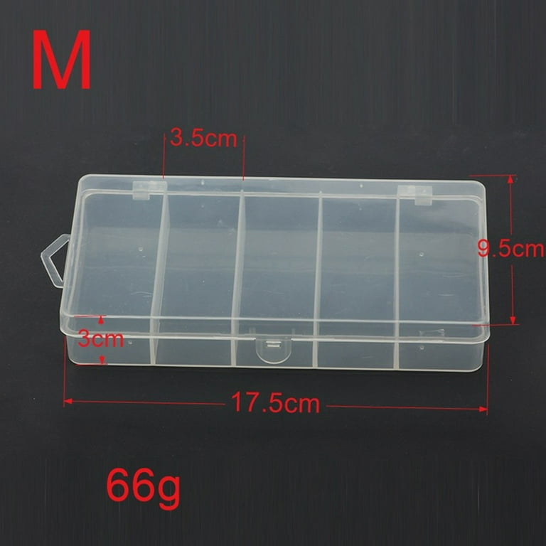 Clear Plastic Grid Fishing Lure Bait Hook Tackle Storage Box Case Container, Size: (17.5*9.5*3.5)