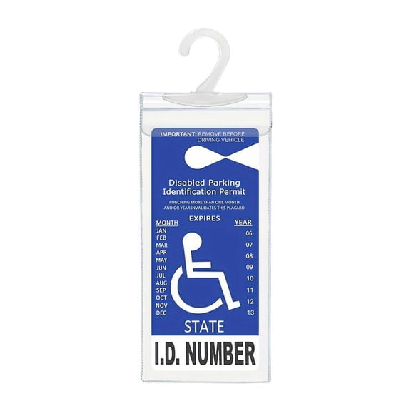 Clear Plastic Handicap Placard Holder, Rearview Mirror Hanger for Parking Permit, Universal