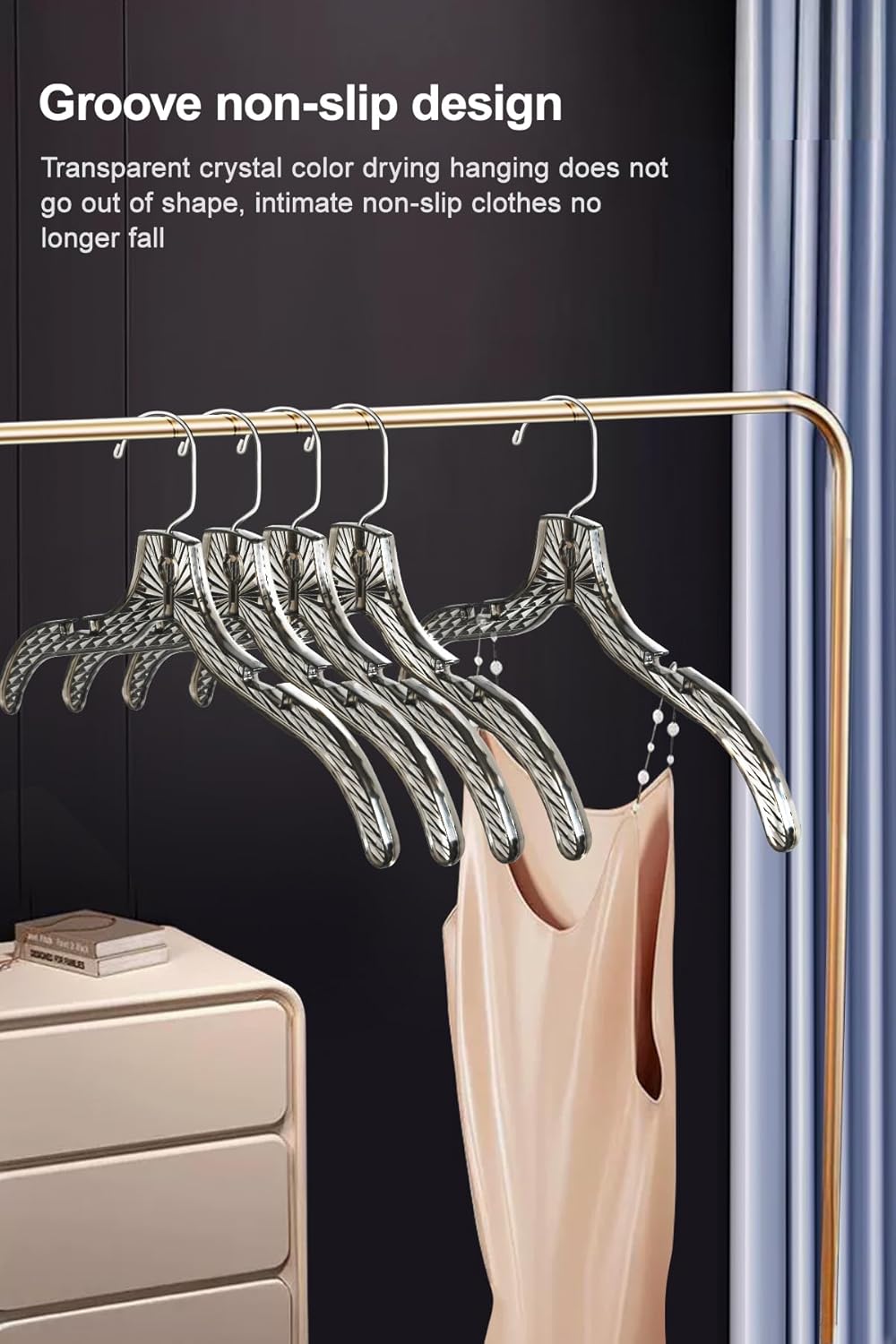 Quality Hangers 12 Pack Crystal Clear Plastic Hangers - 17 Inch Slim Swivel Hook Hangers