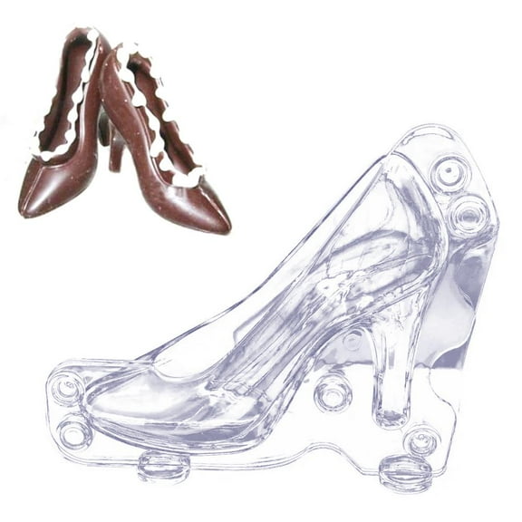 Clear Plastic High Heel Shoe 3D Mould for Chocolate and Cake DIY Lot J7 Q2R0