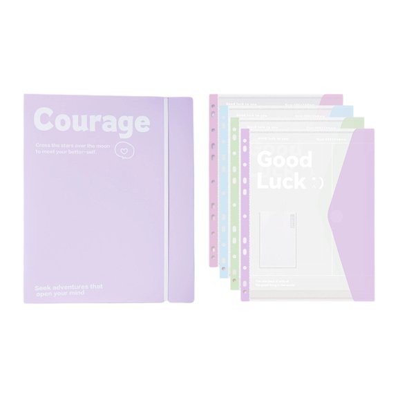Clear Plastic Insert Pocket Folders Refillable Pages Durability Binders For School Organization