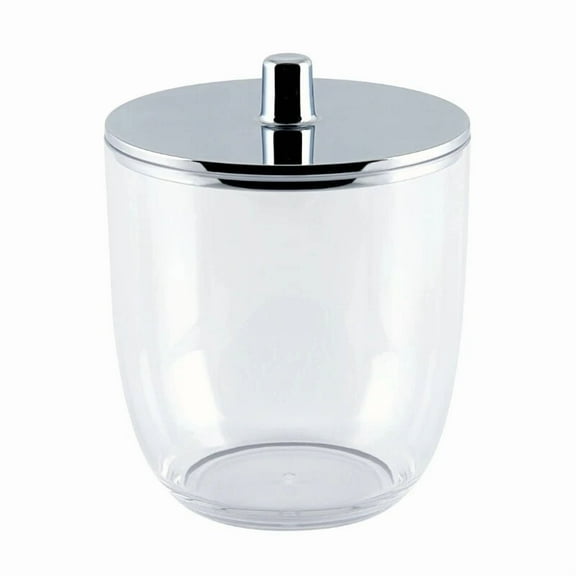 Clear Plastic Jar With Removable Shiny Chrome Lid