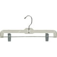 thumbnail image 1 of Clear Plastic Kids Bottom Hanger, Box of 100 Small 12 inch Space Saving Pant Hangers with 360 Degree Chrome Swivel Hook by International Hanger, 1 of 2