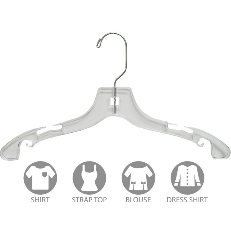 100 Clear 14 inch Junior Dress Shirt Hangers