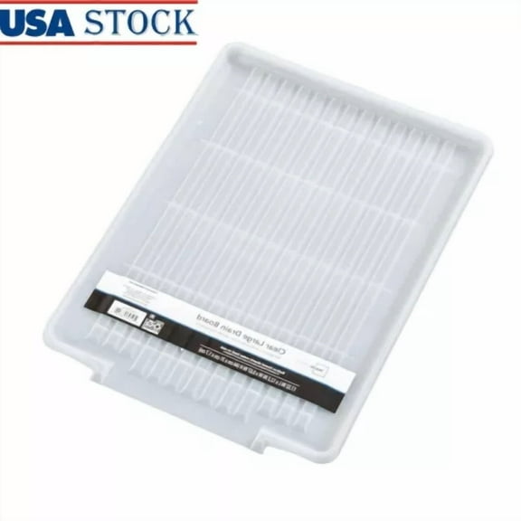 Clear Plastic Kitchen Dish Drain Board Countertop Organizer Efficient Drying New