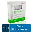 Jacent Clear Plastic Knives, Everyday Value, 100 Count Bulk Disposable