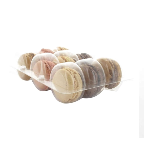 Clear Plastic Macaron Box Insert Case of 75, PacknWood - Macaron Cookie Container 6.3" x 4.3" 210MACINS9