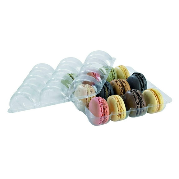 Clear Plastic Macaron Box Insert Case of 75, PacknWood - Macaron Cookie Container 6" x 5.4" 210MACINS12