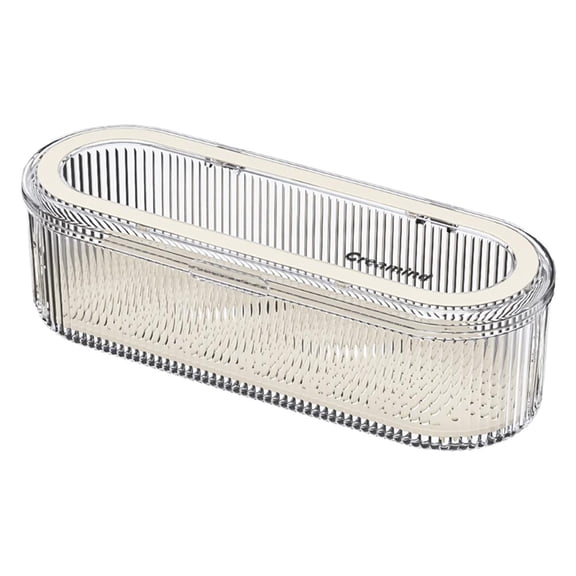 Clear Plastic Makeup Brush Holder & Makeup Sponge Organizer with Lid, Transparently Cosmetic Storage Case Beauty Display for Vanity and Sponges