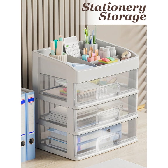 Clear Plastic Makeup Organizer with Storage Drawers, Countertop Vanity Organizer for Lipstick Nail Supplies Jewelry Medicine, Multi-Purpose Storage Bin for Bathroom Kitchen Dorm Bedroom Back to Schoo
