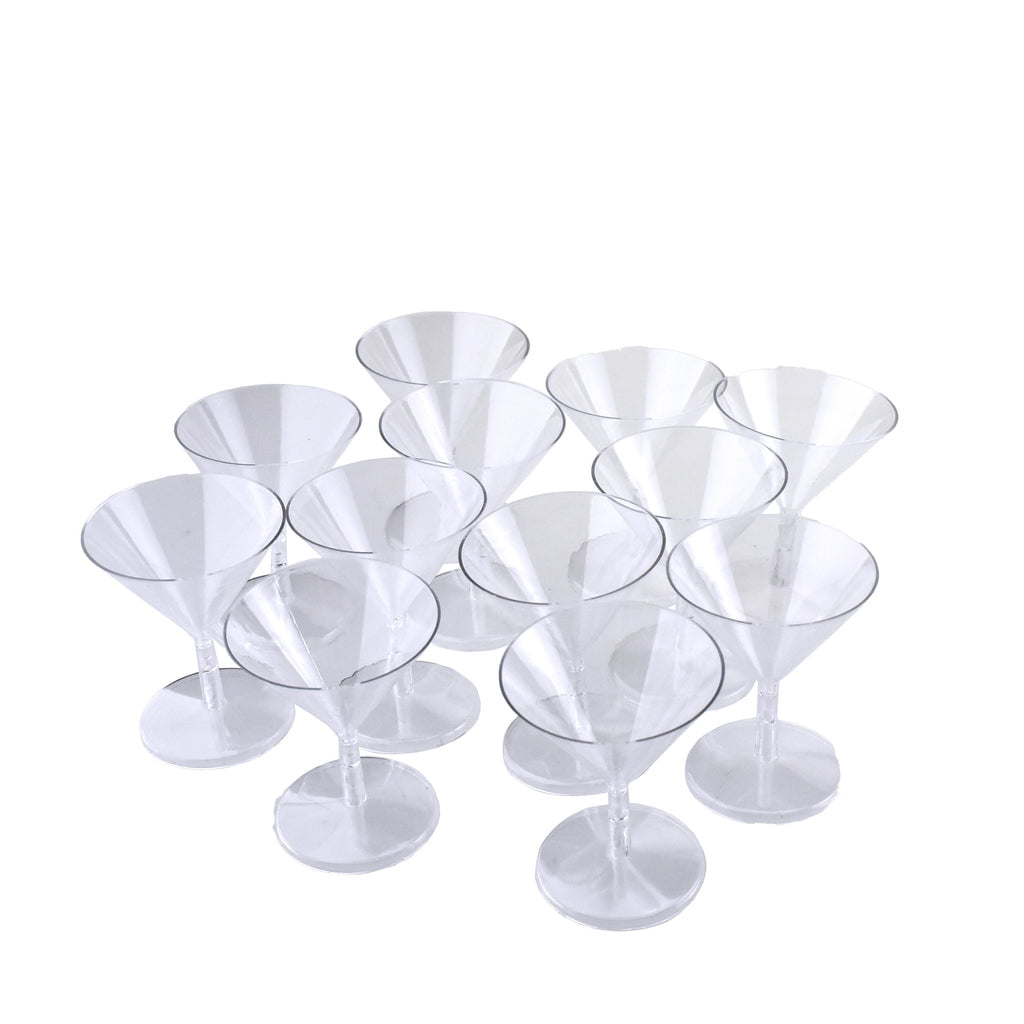 2 oz Round Clear Plastic Mini Martini Glass - 2 1/2 x 2 1/2 x 3 3/4