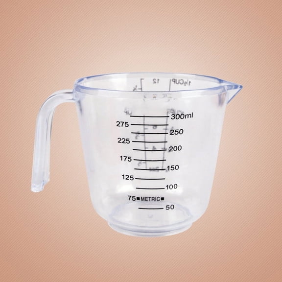 Jensvialia Clear Plastic Measuring Cup with Scale Small Baking Kitchen Measuring Cup Food Grade Water Milk Measuring Cup with Handle for Home Kitchen Cooking Baking