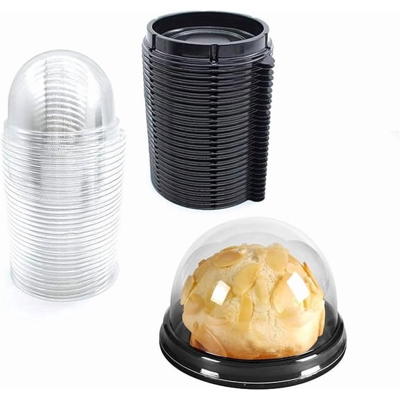 Clear Plastic Mini Cupcake Container Mini Cupcake Boxes Muffin Pod Clear Deep Dome,Plastic Disposable Stackable Cupcake Containers For Wedding Party Birthday Gifts