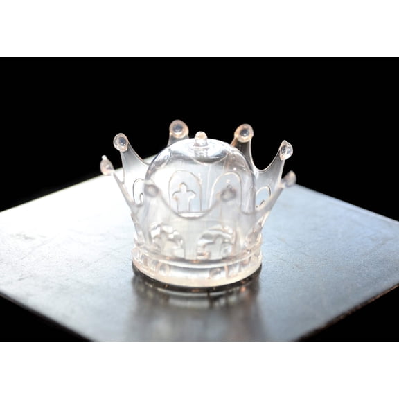 Clear Plastic Mini Dome with Crown Design Party Decoration Favor Box (12 Sets) For Wedding Baby Shower Mis Quince