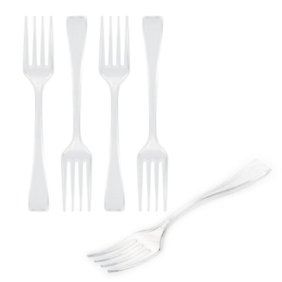Mini Serve Clear Plastic Mini Fork - 4" - 500 count box
