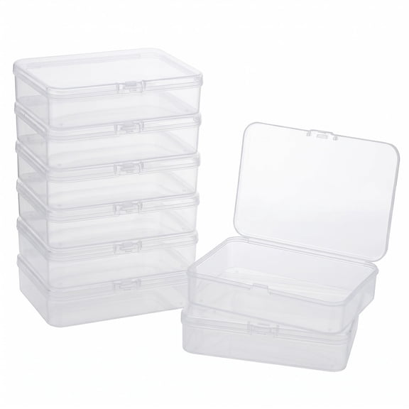Clear Plastic Mini Storage Containers with Lids, 8-Pack
